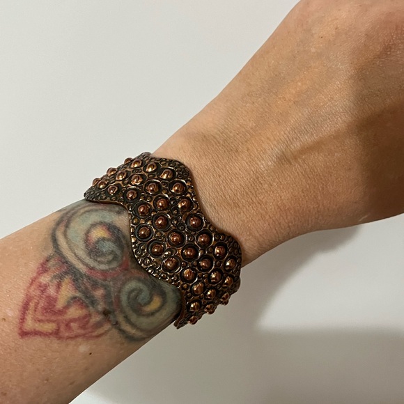 Vintage Navajo Ronnie Willie Signed Copper Cuff Bracelet - Picture 4 of 16